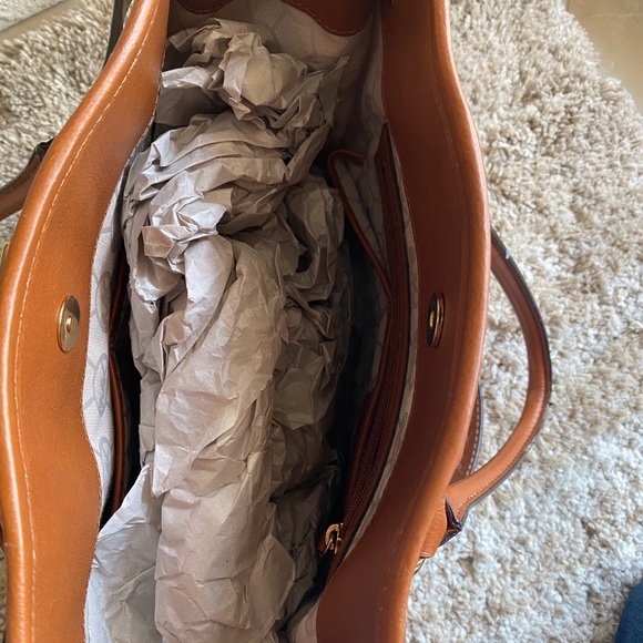 Michael Kors Large Hamilton Striped Satchel Purse - Picture 9 of 10